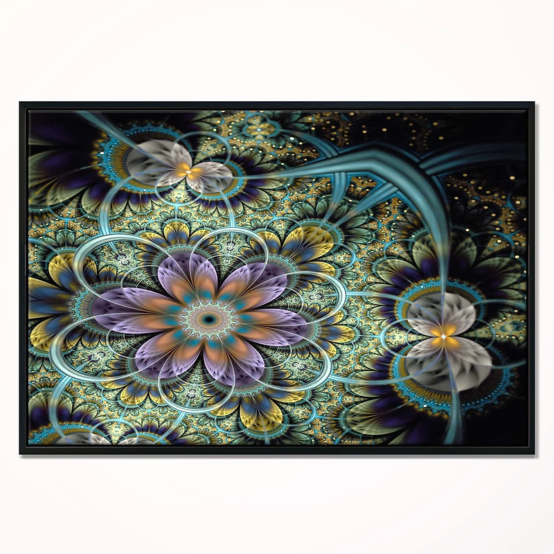 Designart - Symmetrical Green Fractal Flower