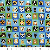 Feldman Blue Dog Grid Cotton Flannel