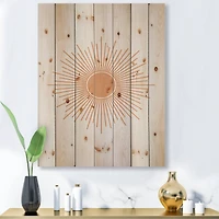 Designart - Minimalist Bright Shining Orange Sun Rays III