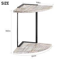 White 2-Tier Floating Corner Shelf