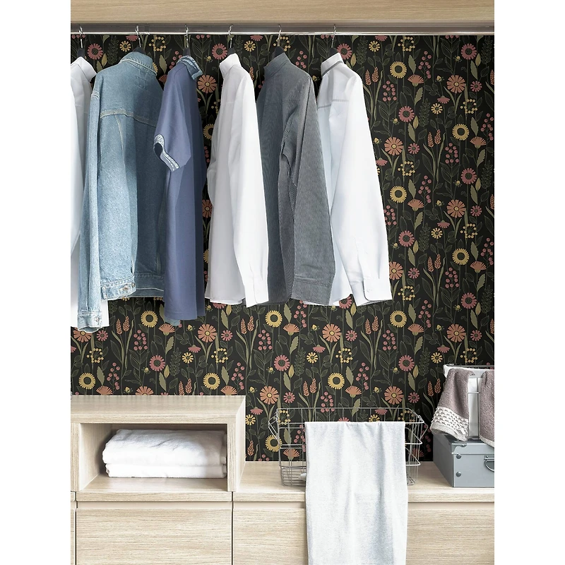 NuWallpaper Charcoal Jane Peel & Stick Wallpaper