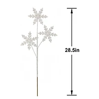 28.5" Silver Glittered Snowflake with Pearls Stem by Ashland®