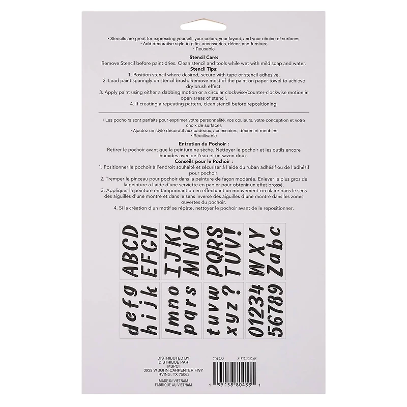 2.7" Italic Sans Serif Alphabet Stencils by Craft Smart®