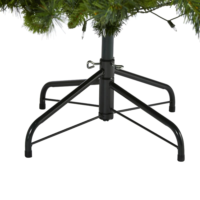 7ft. Pre-Lit Wyoming Mixed Pine Artificial Christmas Tree, Clear LED Lights