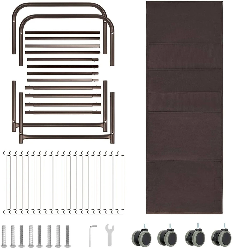 NEX™ Brown 20-Hanger Rolling Trolley Closet Organizer