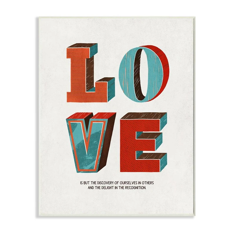 Stupell Industries Love Inspirational Wooden Wall Plaque