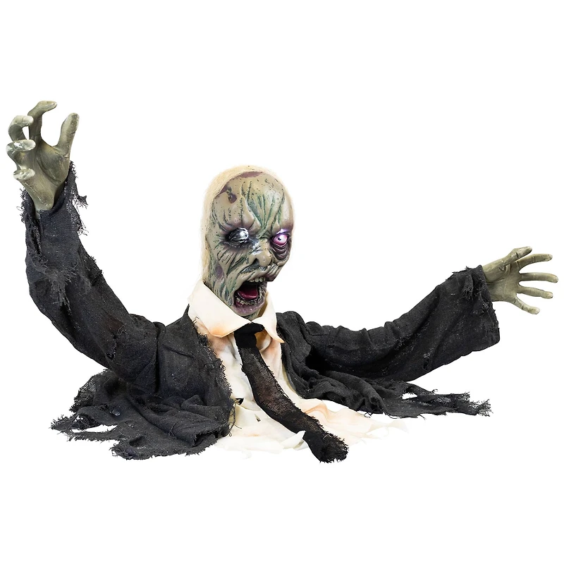 19" Lighted & Animated Groundbreaking Zombie Halloween Decoration