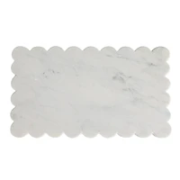 Hello Honey® 14" White Marble Cheese Board with Scalloped Edge
