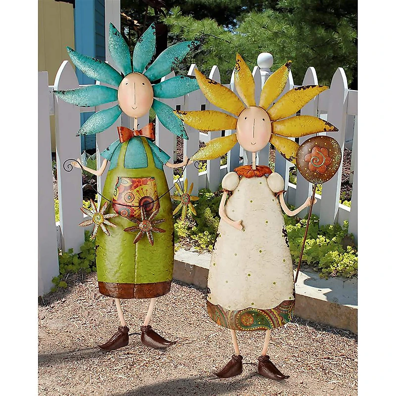 Design Toscano® 34.5" Flower Children Metal Garden Statues