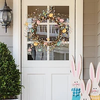 Glitzhome® 22" Pastel Easter Egg Wreath