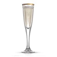 JoyJolt® 4.3oz. Gold Rimmed Windsor Crystal Champagne Flutes, 2ct.