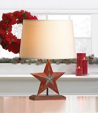 19'' Farmhouse Red Star Table Lamp