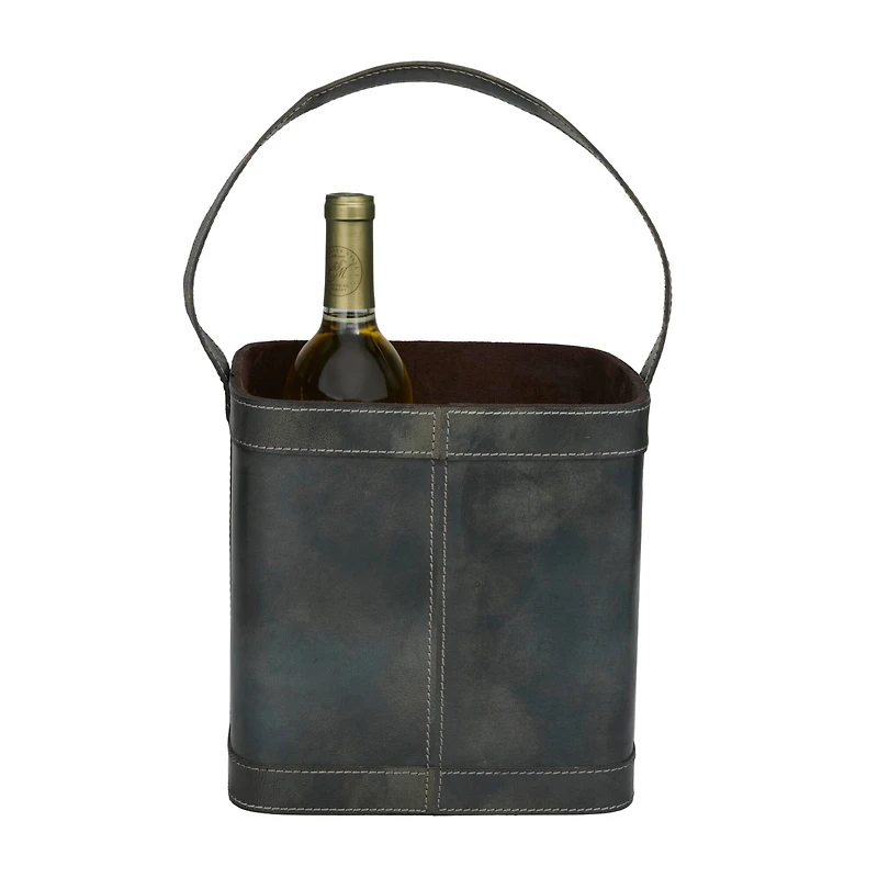 Blue Modern Wine Holder, 9" x 9" x 17"