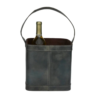 Blue Modern Wine Holder, 9" x 9" x 17"
