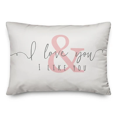 I Love You & I Like You Pink Throw Pillow
