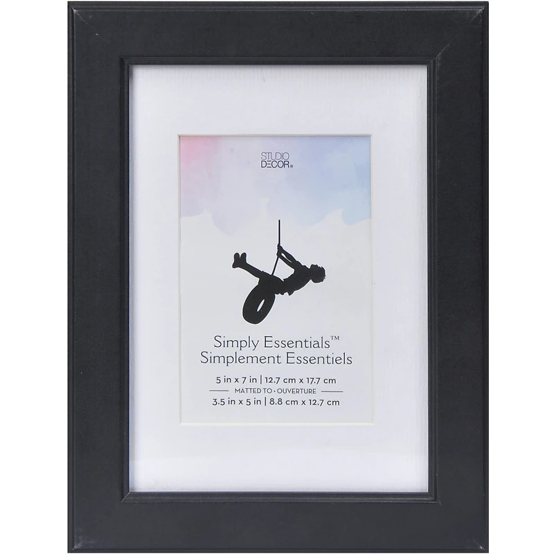 Simply Essentials™ Black Flat Frame with Mat by Studio Décor
