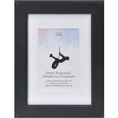 Simply Essentials™ Black Flat Frame with Mat by Studio Décor
