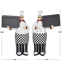 Polystone Chef with Horizontal Chalkboard Sign Set