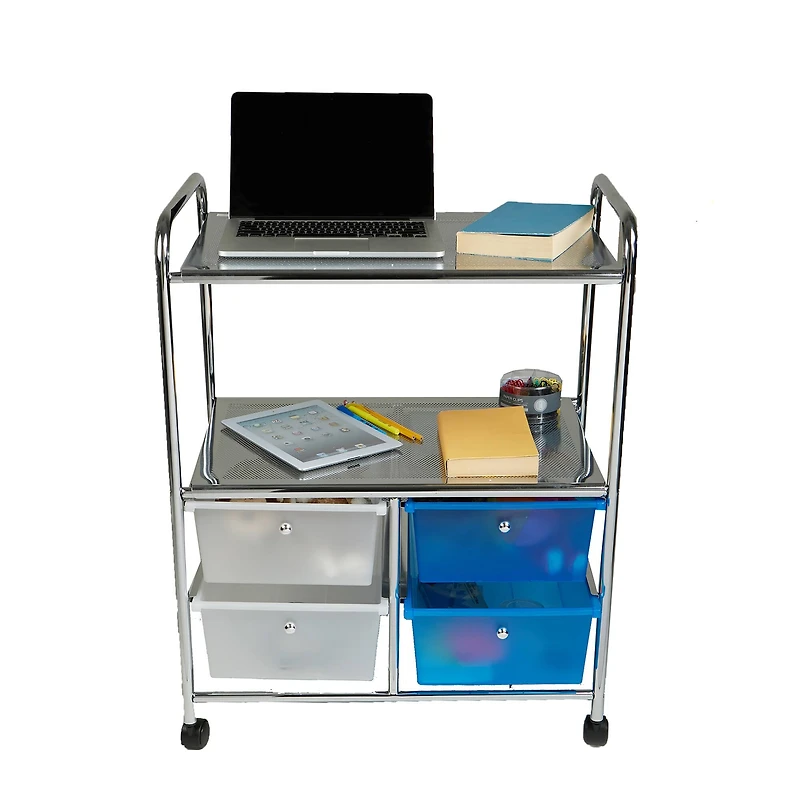 Mind Reader Silver All Purpose Utility Cart