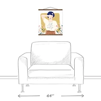 World Calling Teak Hanging Canvas