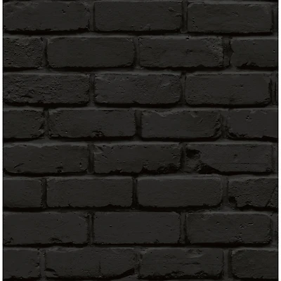 NuWallpaper Black Amsterdam Brick Peel & Stick Wallpaper