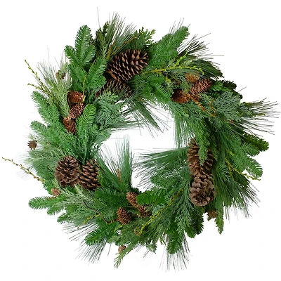 32" Cedar & Pinecone Wreath