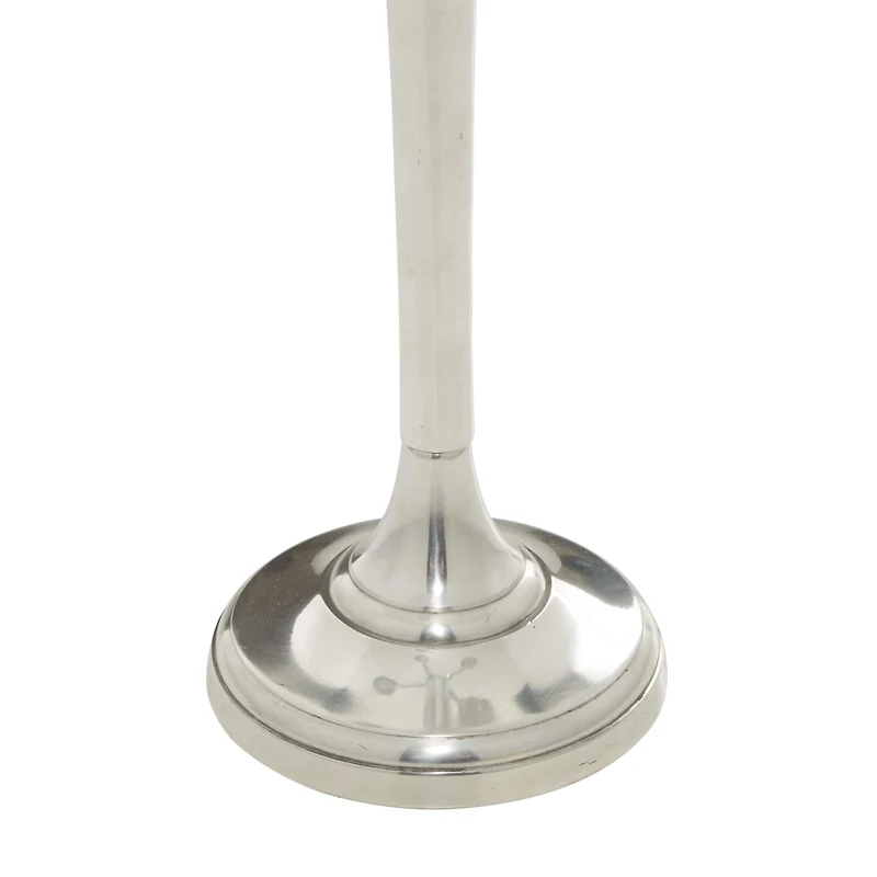 24'' Silver Aluminum Traditional Candle Holder