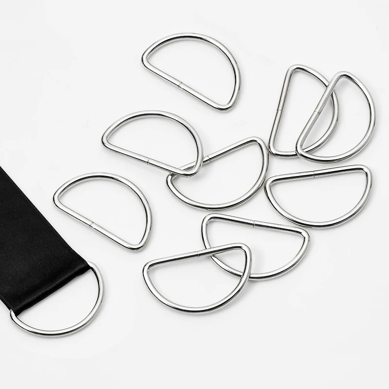 44mm Rhodium D Rings, 8ct. by Bead Landing™