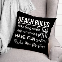 Beach Rules Throw Pillow