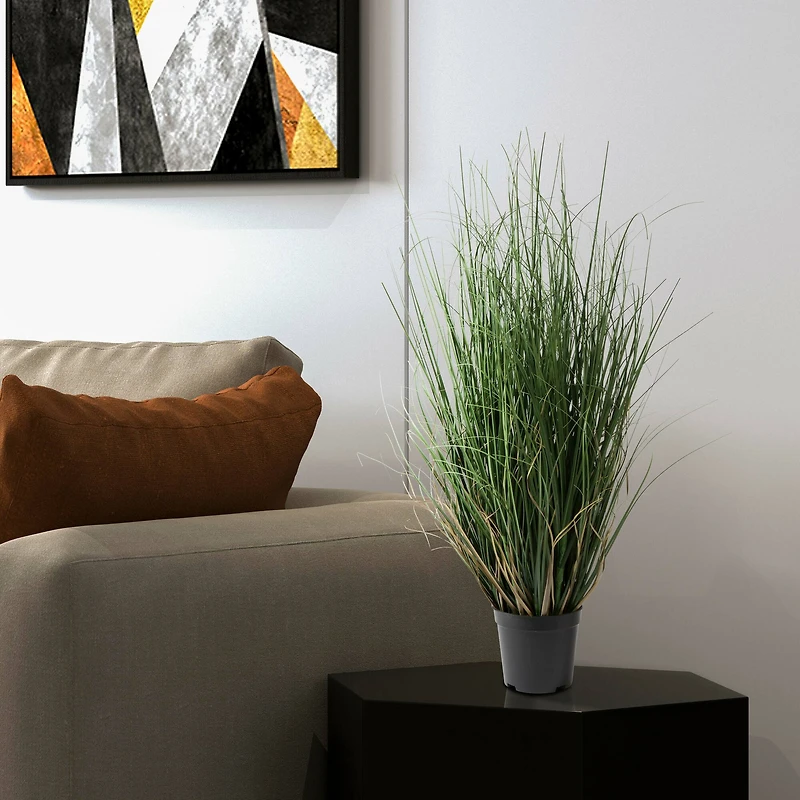 Artificial Potted Green Curled Grass