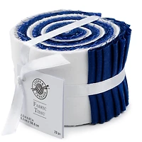 Blue & White Cotton Fabric Strips by Loops & Threads™