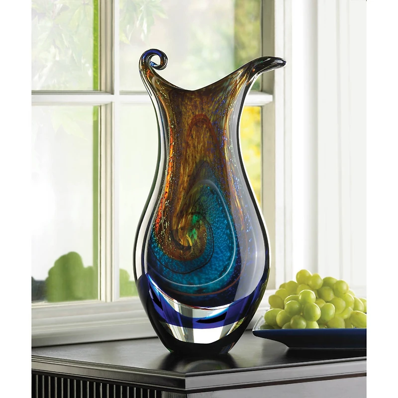 15.5" Galaxy Art Glass Vase