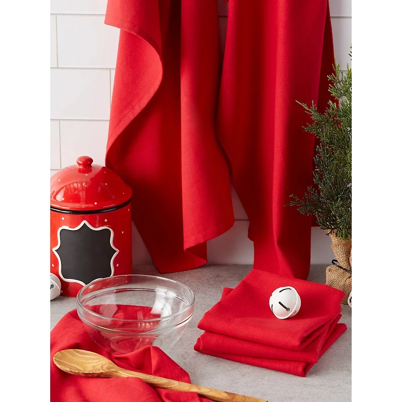 DII® Tango Red Flat Woven Dishtowel, 6ct.