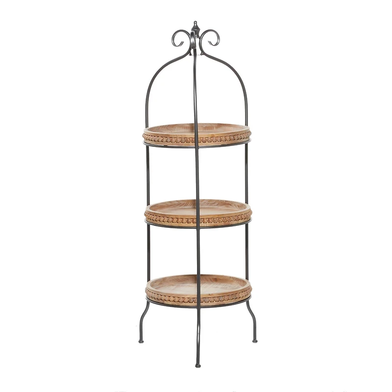 Brown Metal Traditional Shelving Unit, 51 " x 17 " x 17 "