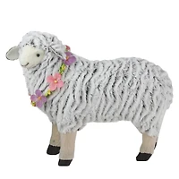 13" White & Black Plush Standing Sheep Easter Figure