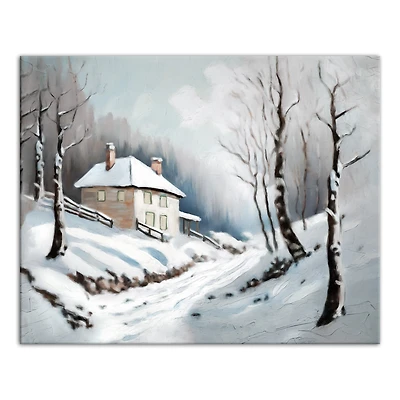Neutral Winter Woods Canvas Wall Art
