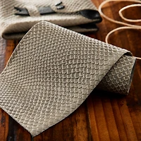 6 Pack: Gray Cobra Grain Leather Trim Piece by ArtMinds™