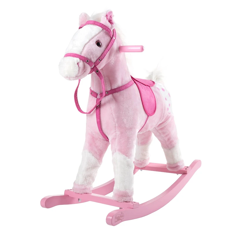 Toy Time Pink Plush Rocking Horse
