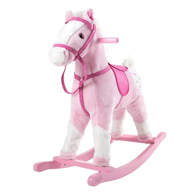 Toy Time Pink Plush Rocking Horse