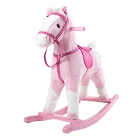 Toy Time Pink Plush Rocking Horse