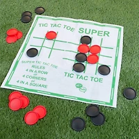 Toy Time Giant Checkers & Tic Tac Toe Reversible Game Rug
