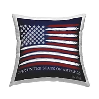 Stupell Industries Herb America Flag Outdoor Printed Pillow
