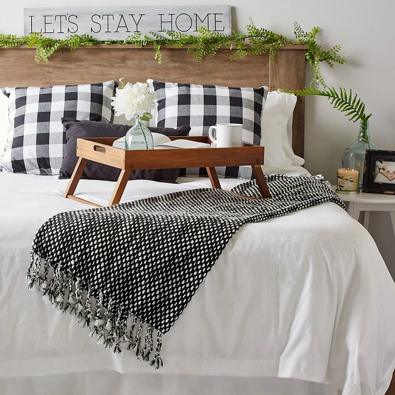 DII® Black & White Textured Acrylic Throw