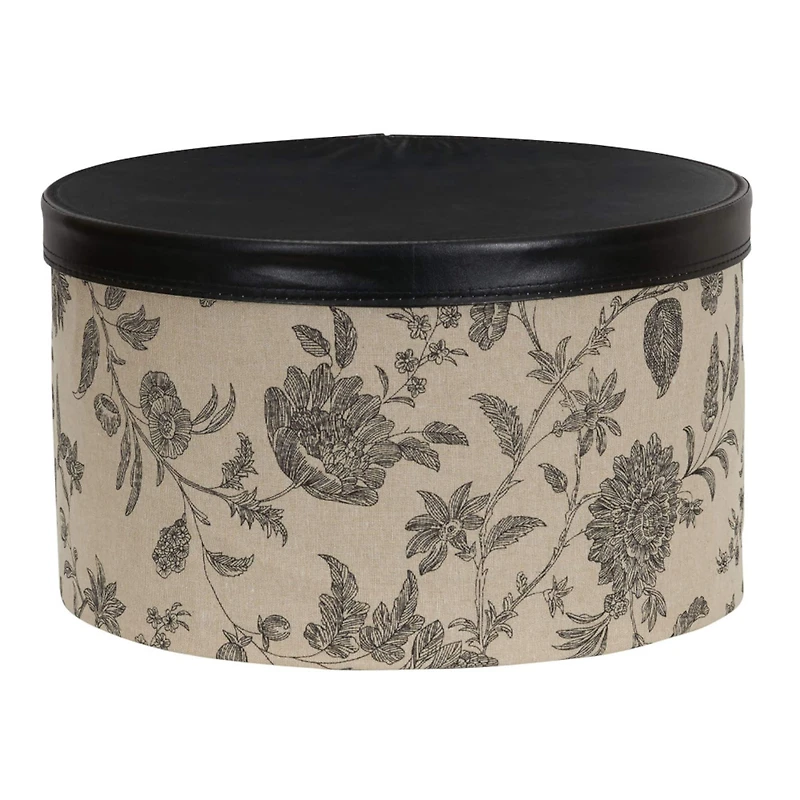 Household Essentials Round Hat Boxes with Lids (Floral)