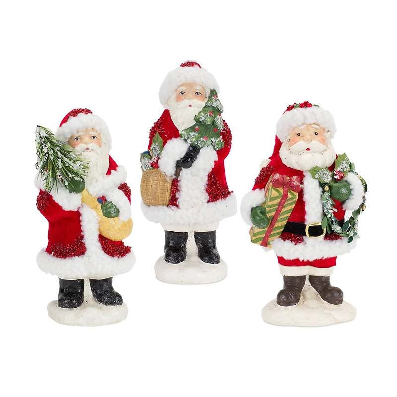 8.75" Santa Figurine Set