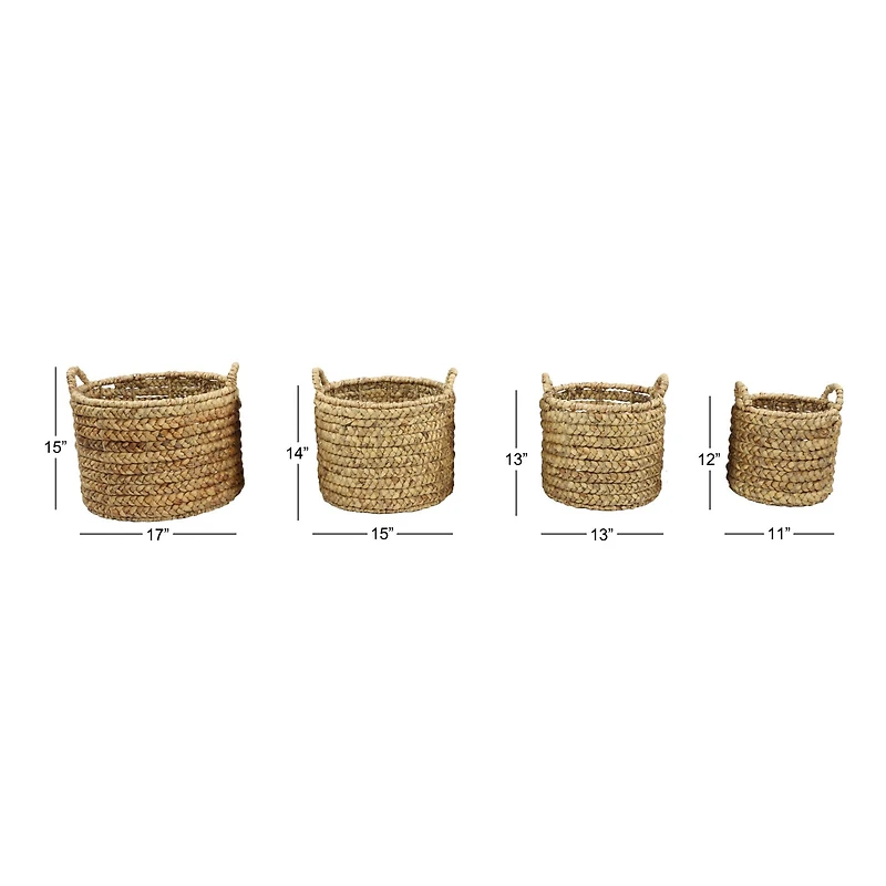 Brown Seagrass Coastal Storage Basket Set
