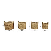 Brown Seagrass Coastal Storage Basket Set