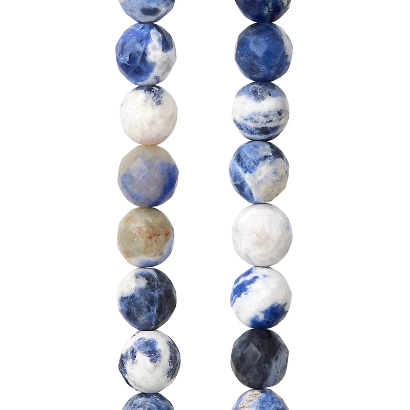 Blue Sodalite Faceted Round Beads, 8mm by Bead Landing™
