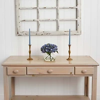 9" Blue Hydrangea Arrangement in Glass Vase