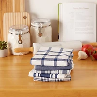 DII® Assorted Nautical Blue Woven Dishtowels Set